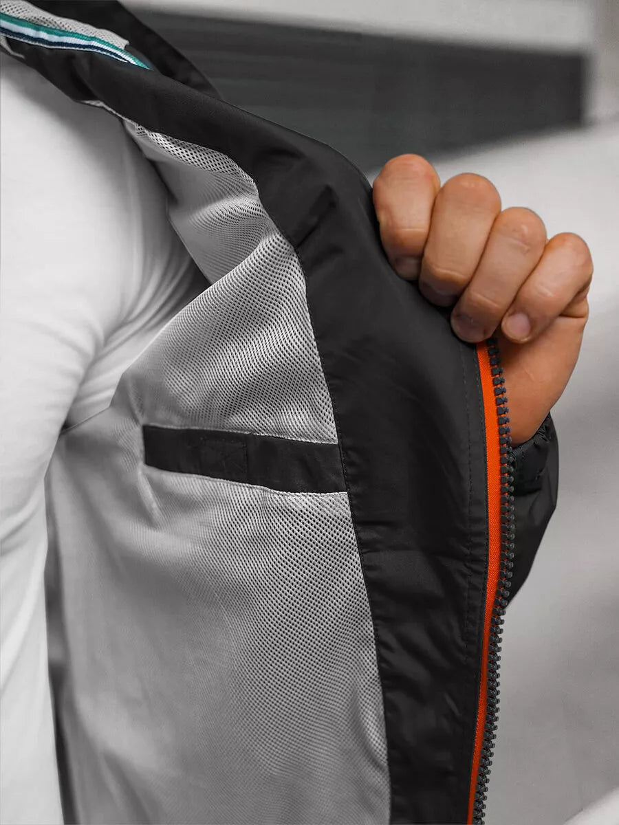 Vīriešu plāna melna jaka Doran