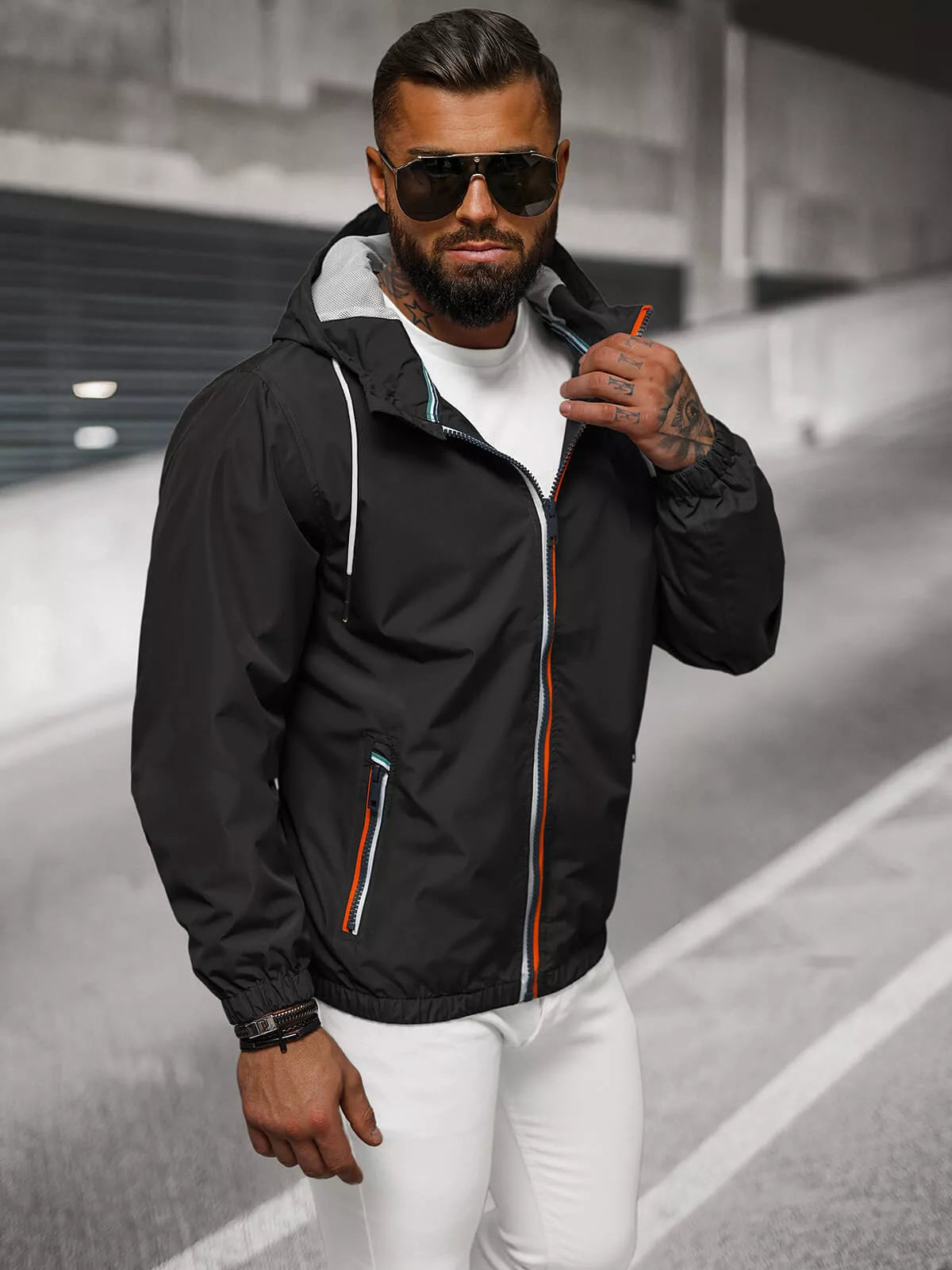 Vīriešu plāna melna jaka Doran