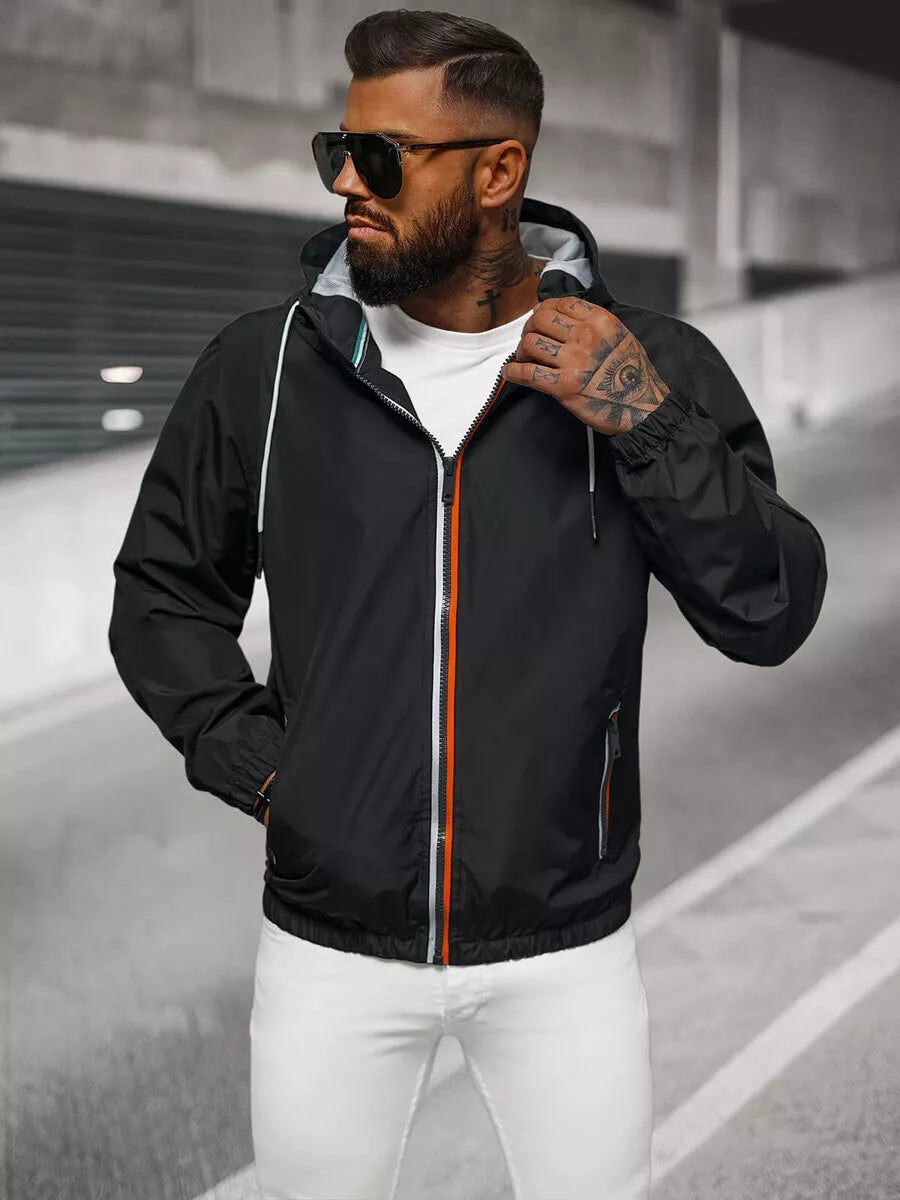 Vīriešu plāna melna jaka Doran