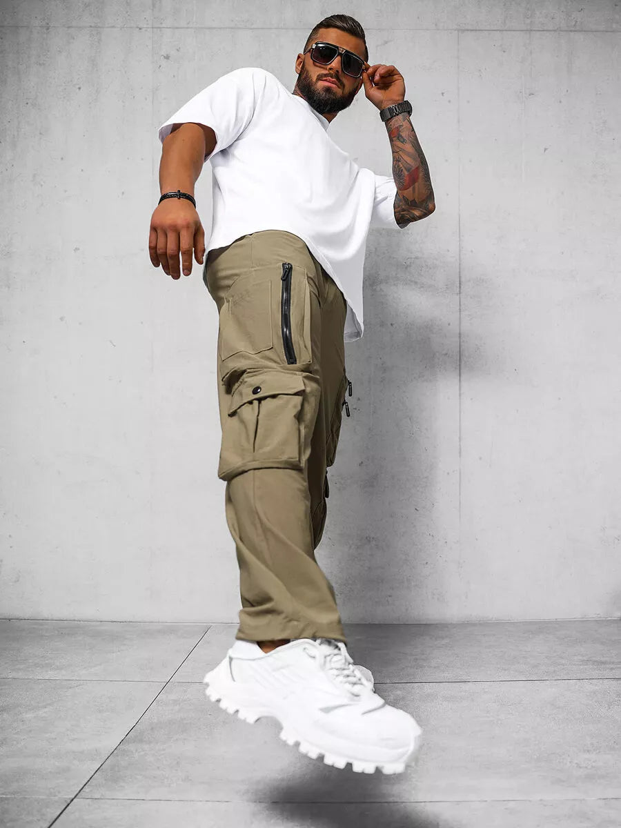 Vīriešu platas brūnas bikses Olimp