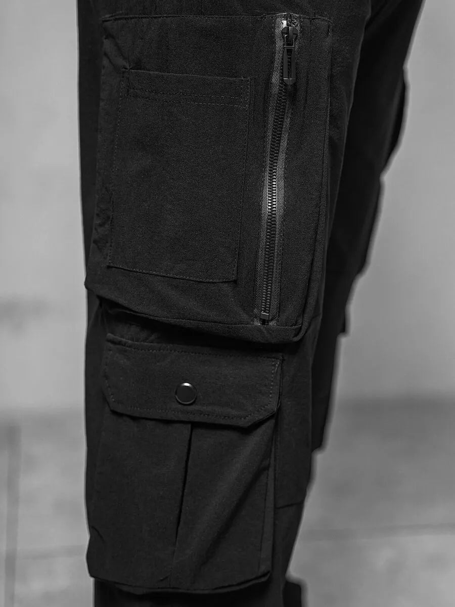 Vīriešu platas melnas bikses Olimp