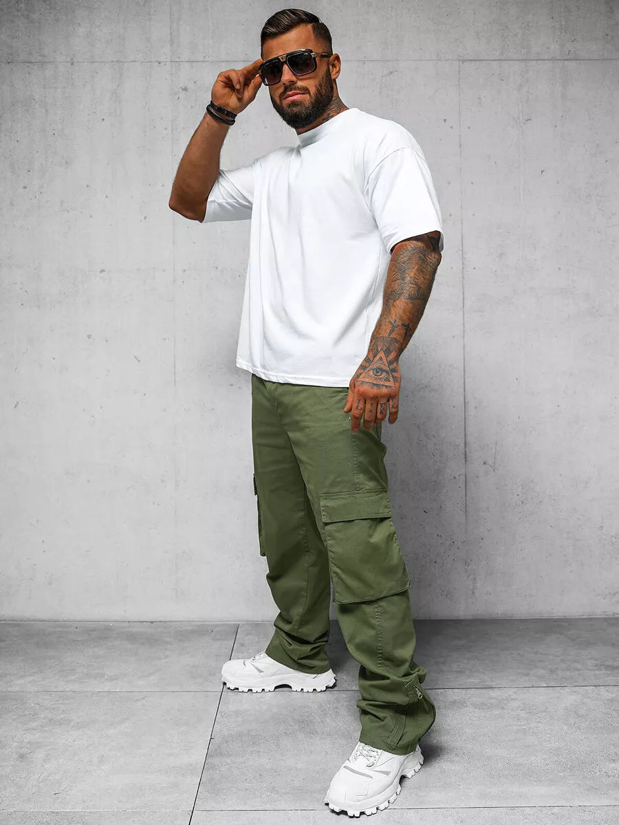 Vīriešu platas haki krāsas bikses Deril