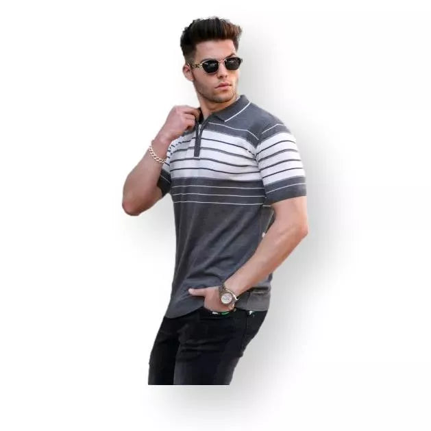 Vīriešu polo krekls pelēkā krāsā Zuna