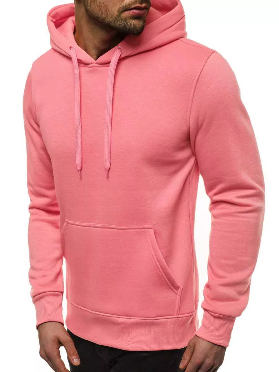 Rozā vīriešu sporta krekls ar kapuci Buvoli