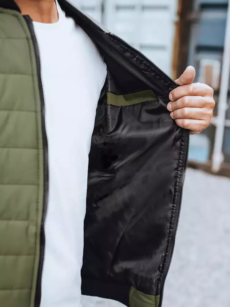 Vīriešu zaļa stepēta jaka Minti