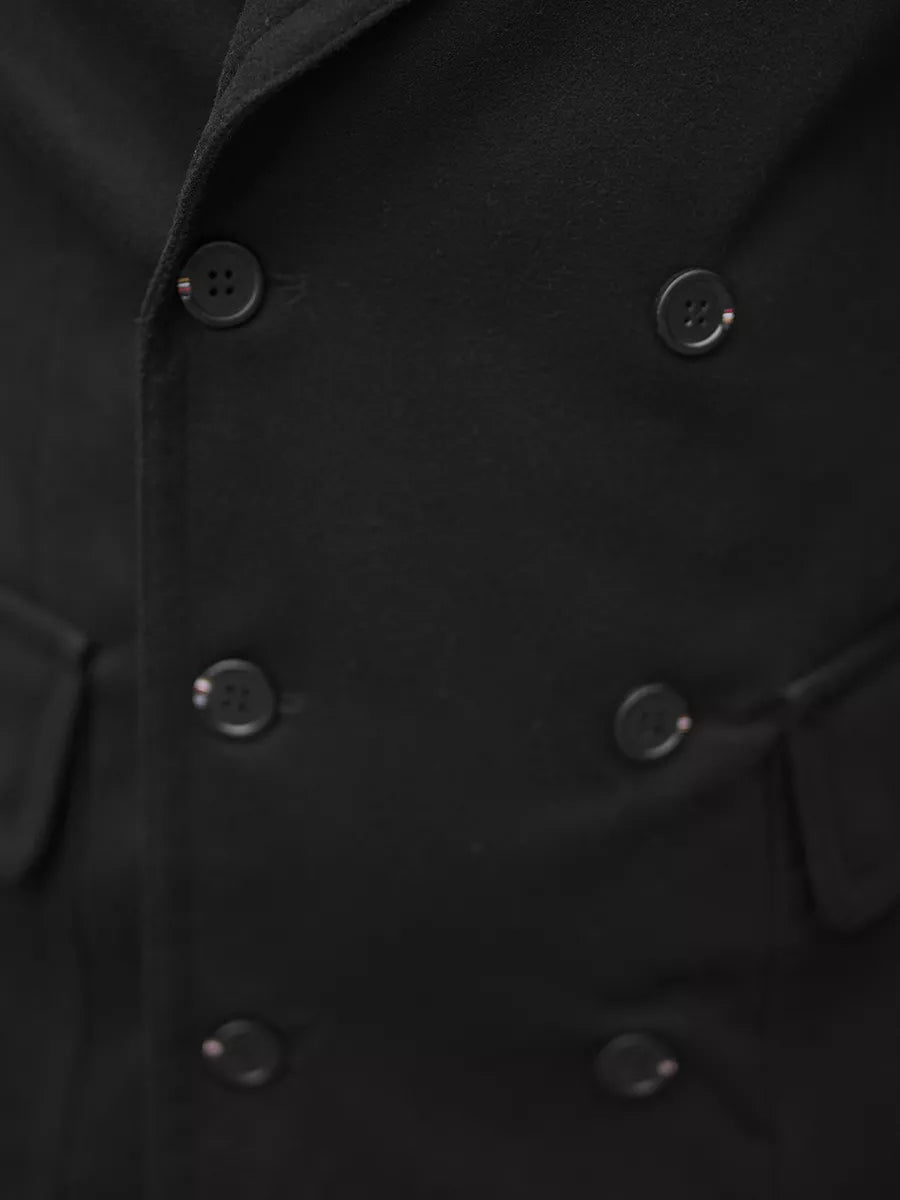 Stilīgs melns rudens vīriešu mētelis Nova