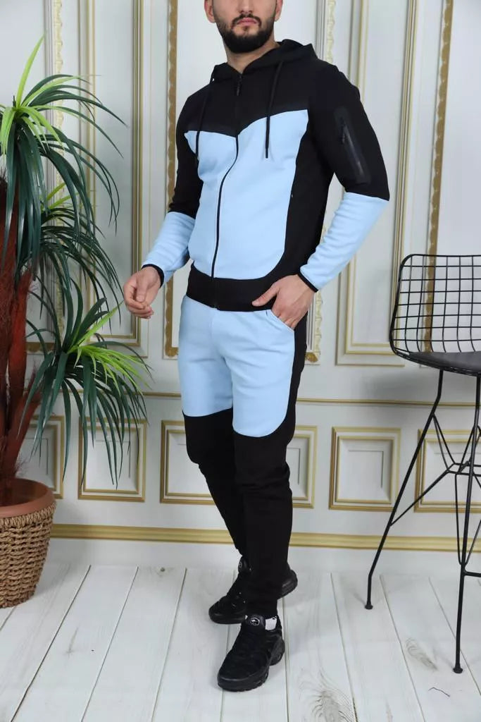 Vīriešu sporta komplekts melns - gaiši zils Rener