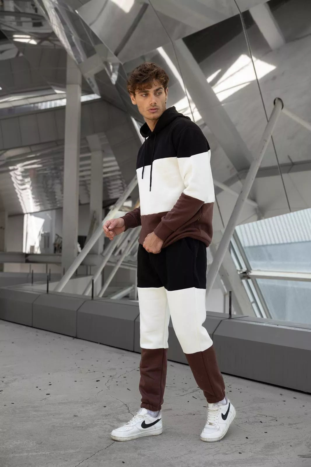 Trīskrāsu vīriešu melns treniņtērps One