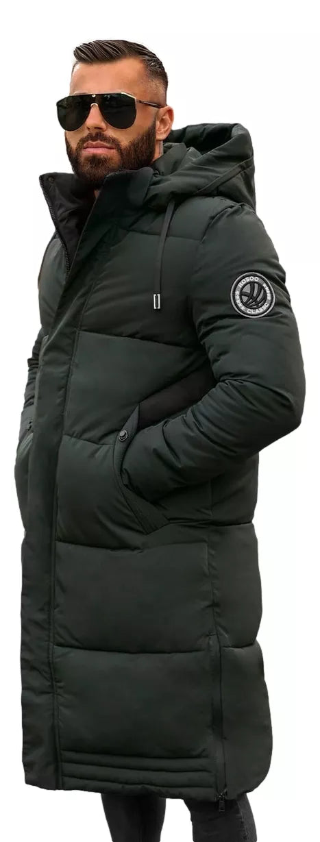 Vīriešu tumši zaļa ziemas jaka Bruno