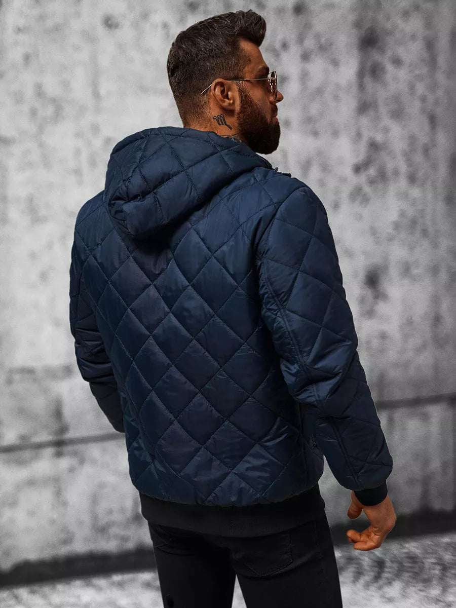 Vīriešu tumši zila jaka ar kapuci Ogmina