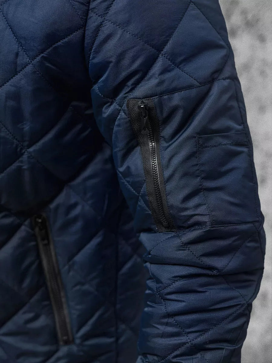 Vīriešu tumši zila jaka ar kapuci Ogmina