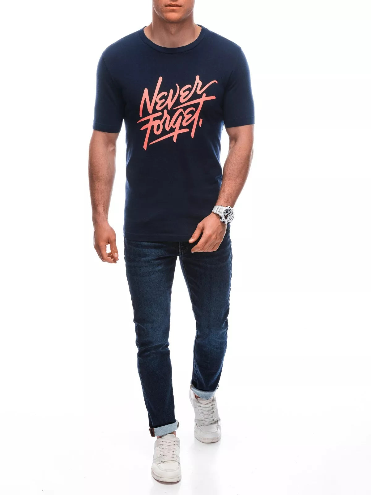 Vīriešu tumši zils Forget T-krekls