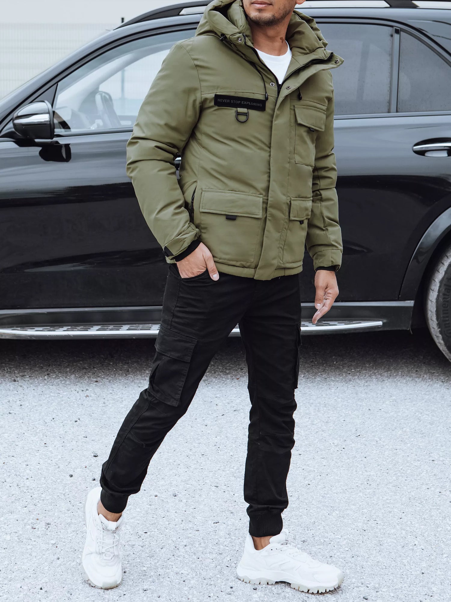 Vīriešu zaļa ziemas jaka Teo