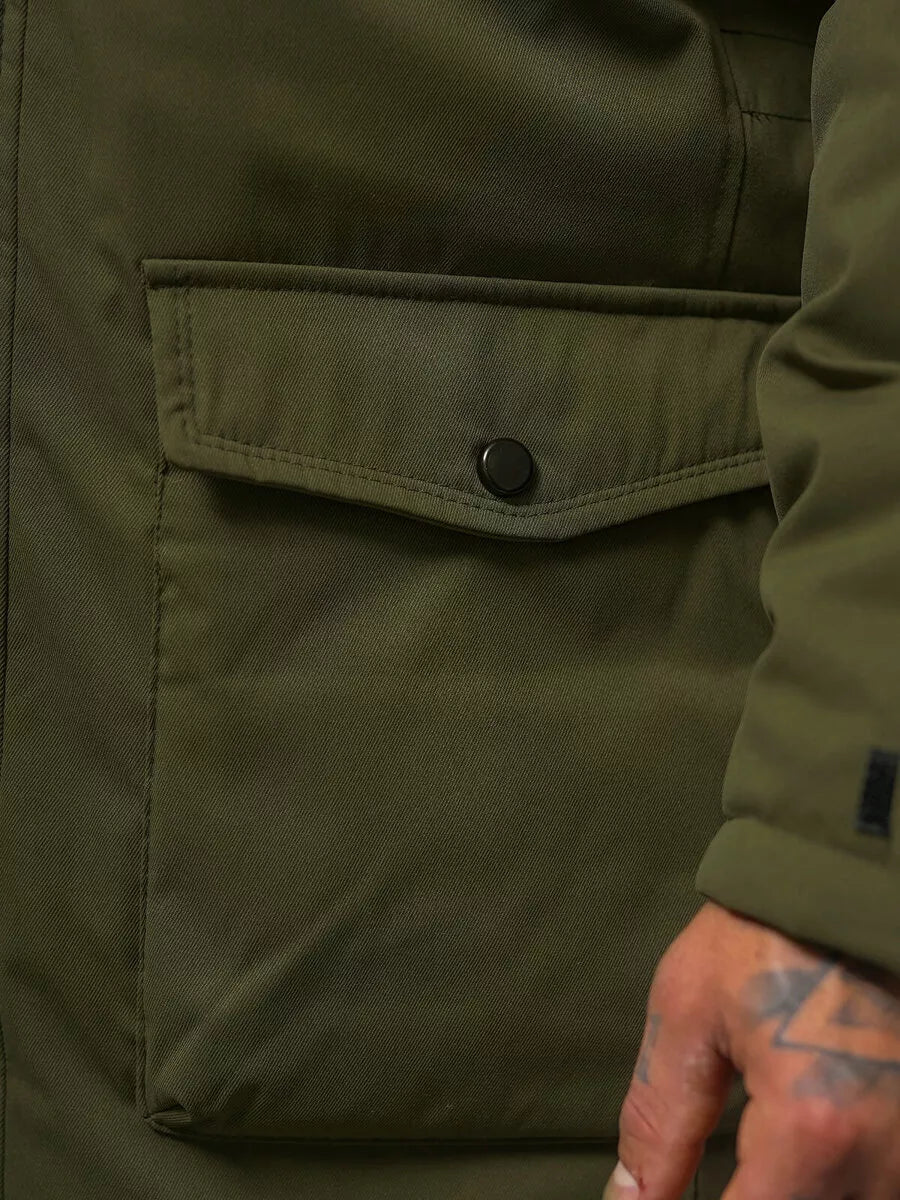 Vīriešu zaļa ziemas jaka zolo