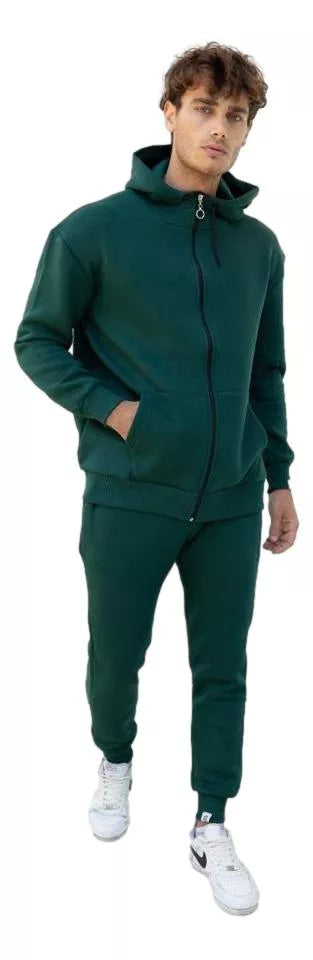 Zaļš vīriešu komplekts ar kapuci Zipos