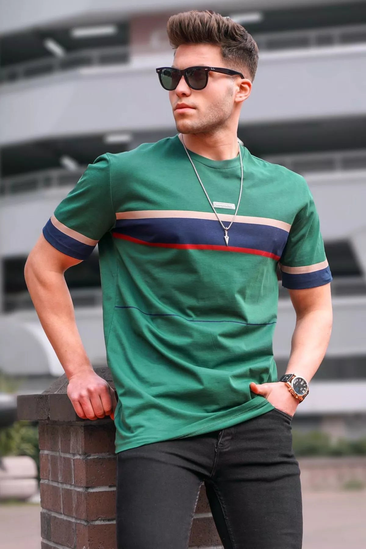 Vīriešu zaļš T-krekls Geoffrey