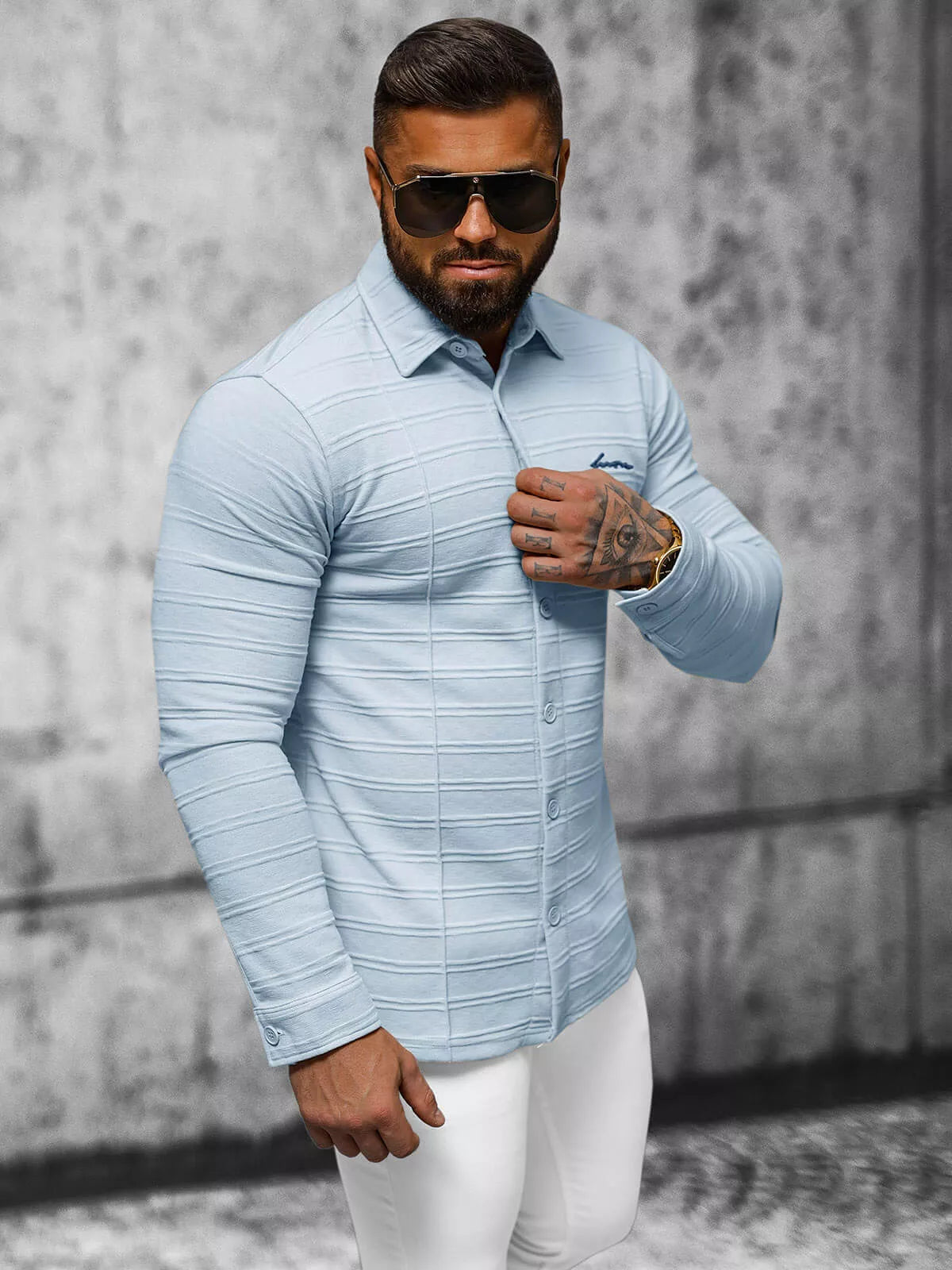 Vīriešu zils krekls Dome