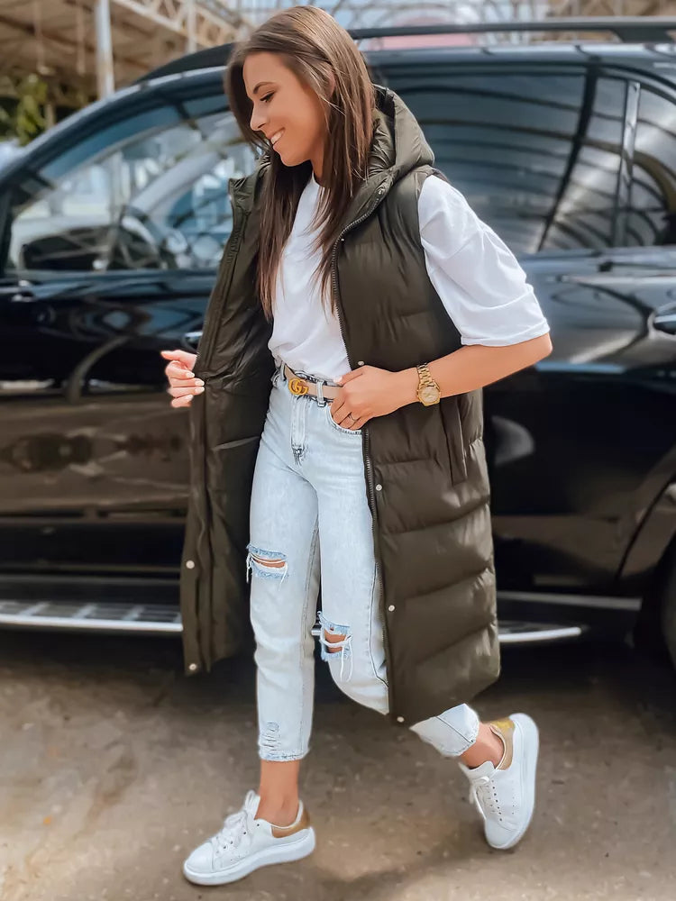 Zaļa sieviešu veste ar kapuci Luves