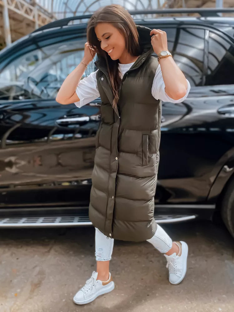 Zaļa sieviešu veste ar kapuci Luves