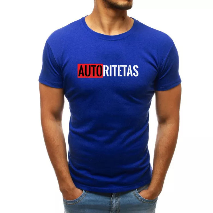 Spilgti zils vīriešu T-krekls Authority