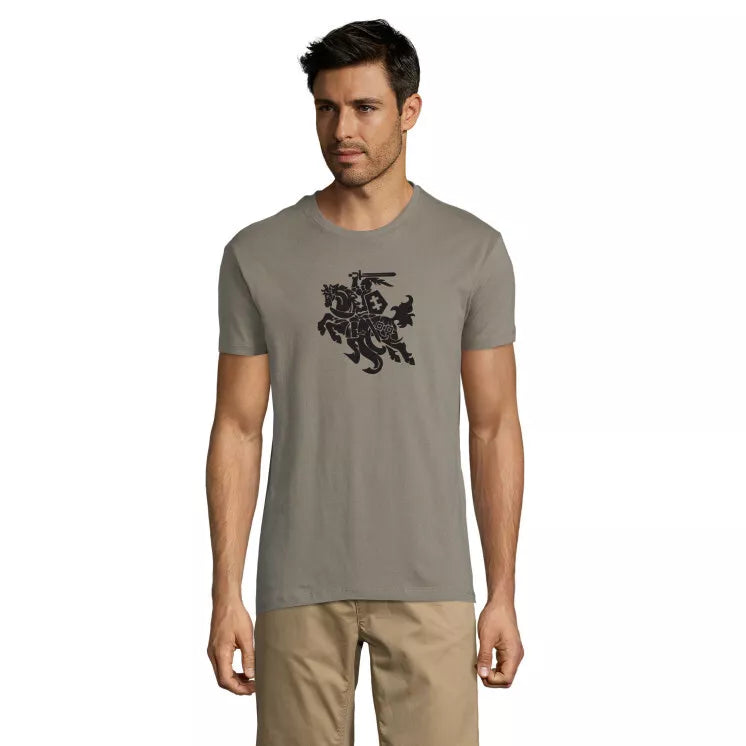 Gaiši haki krāsas vīriešu krekls VYTIS melns