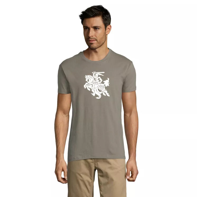 Gaiši haki krāsas vīriešu krekls VYTIS balts