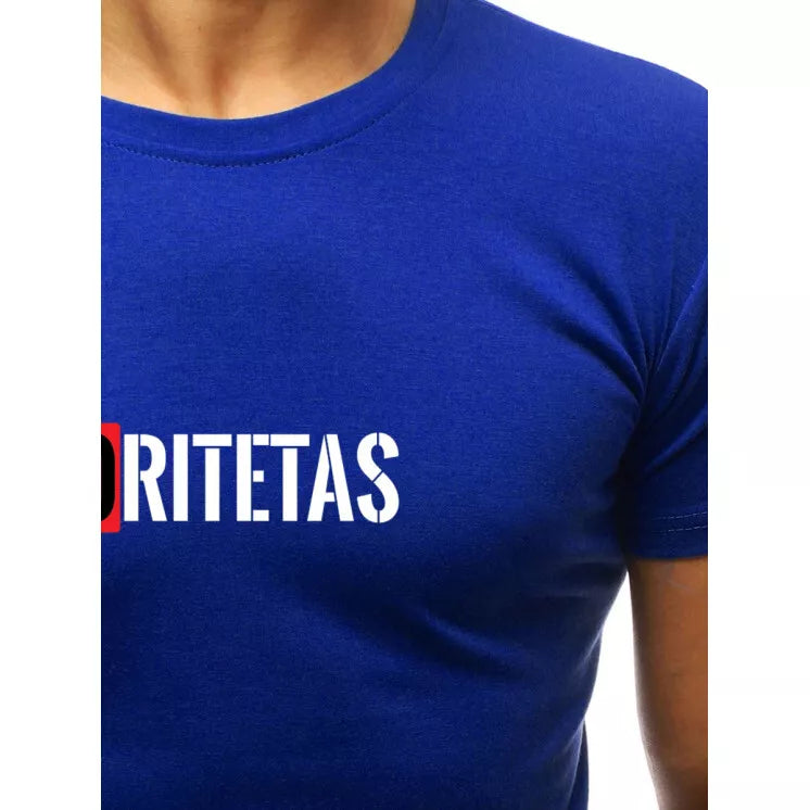 Spilgti zils vīriešu T-krekls Authority