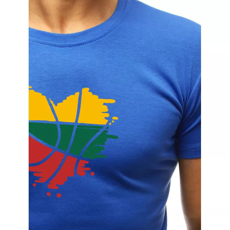 Gaiši zils vīriešu T-krekls ar uzrakstu "Sirds"