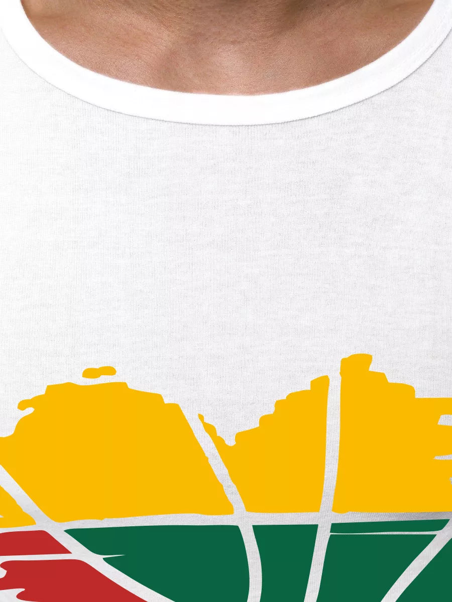 Balts vīriešu T-krekls ar uzrakstu "Sirds"