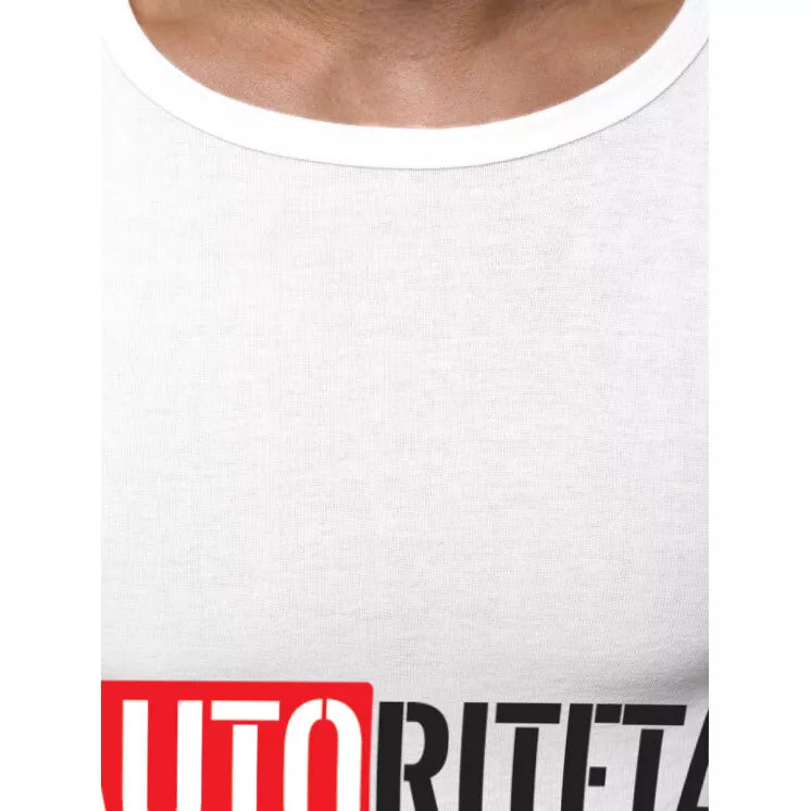 Balts vīriešu T-krekls Authority