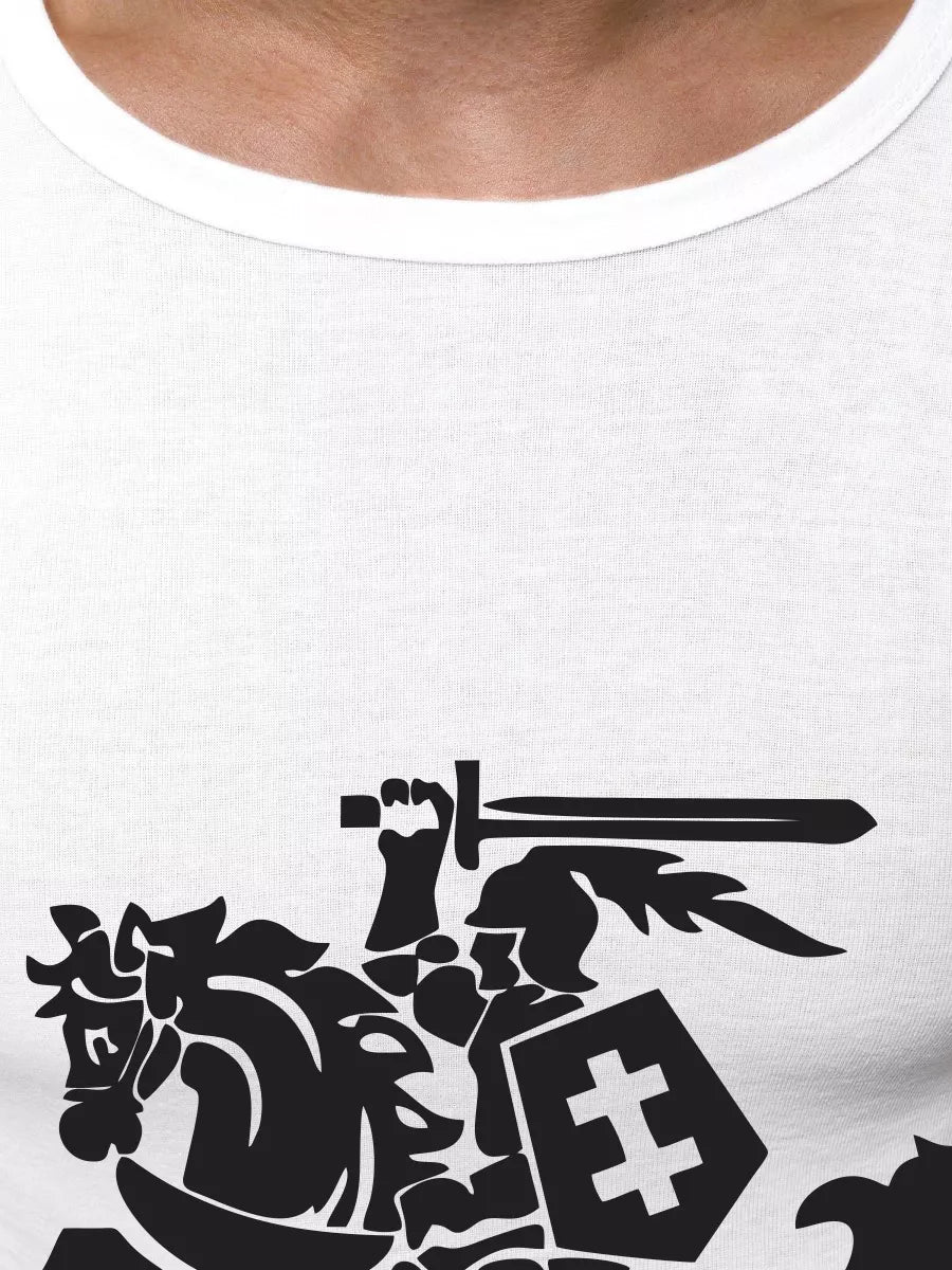 Balts vīriešu T-krekls VYTIS