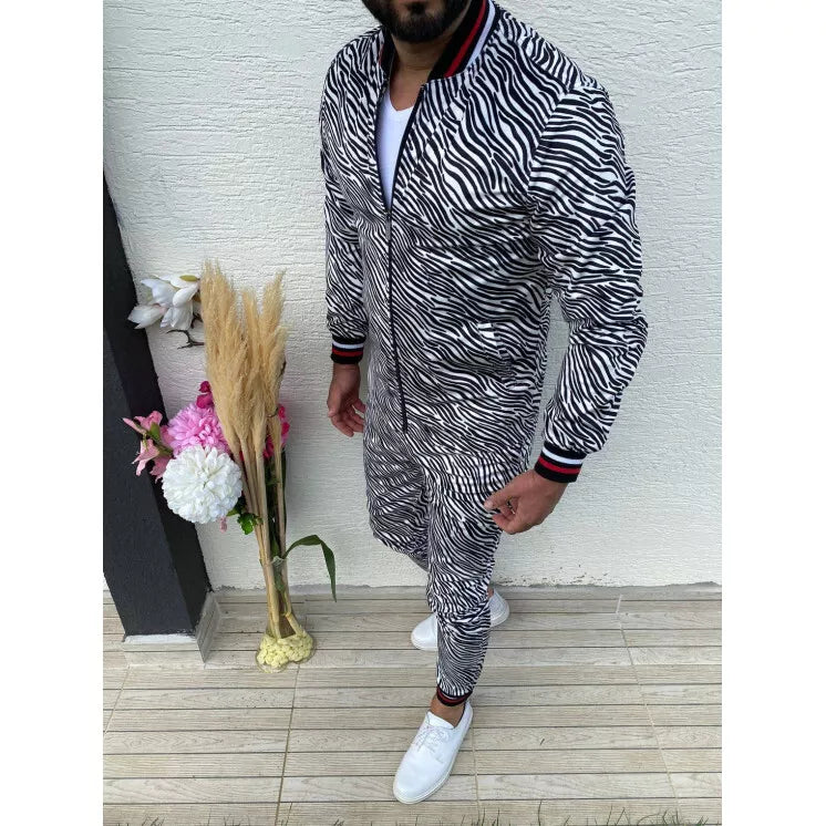 Vīriešu zebras raksta ikdienas komplekts Nevada