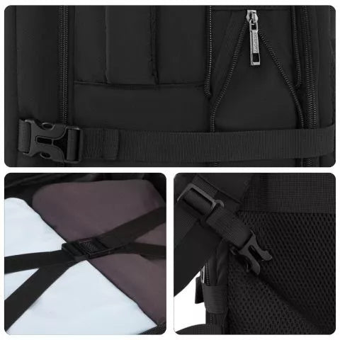 Melna tūristu ceļojumu mugursoma