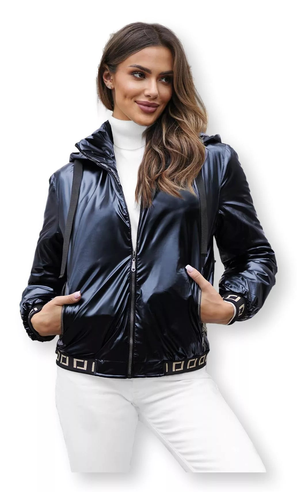 Zila Sera jaka ar kapuci