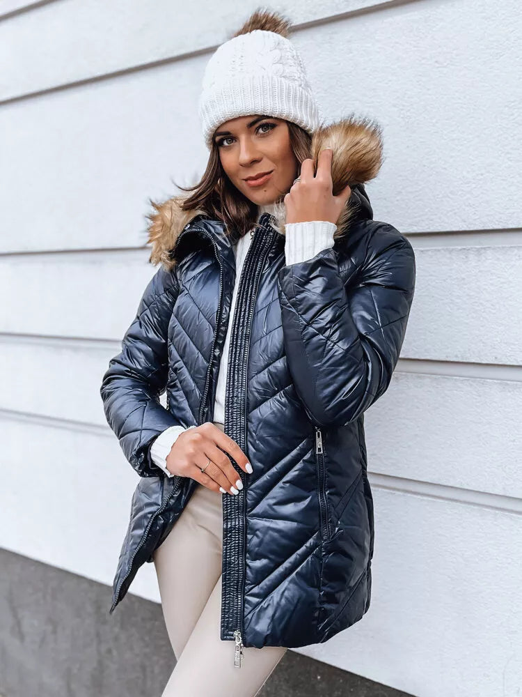 Zila sieviešu ziemas jaka Solar