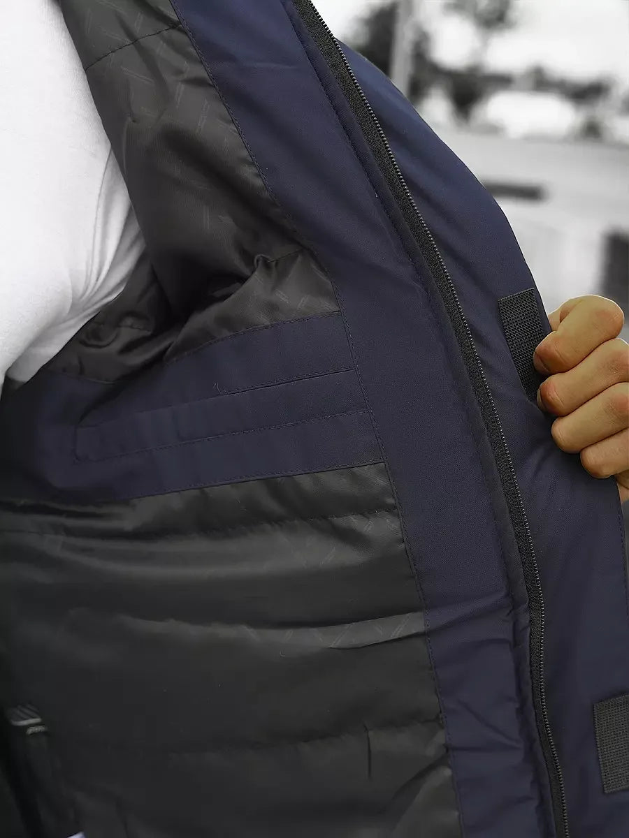 Zila - tumši zila jaka vīriešiem Trend