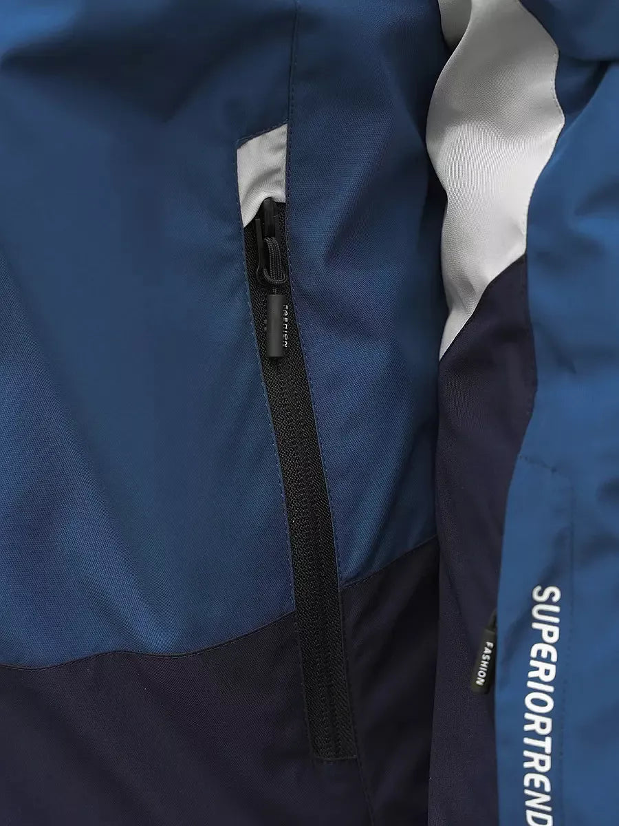 Zila - tumši zila jaka vīriešiem Trend