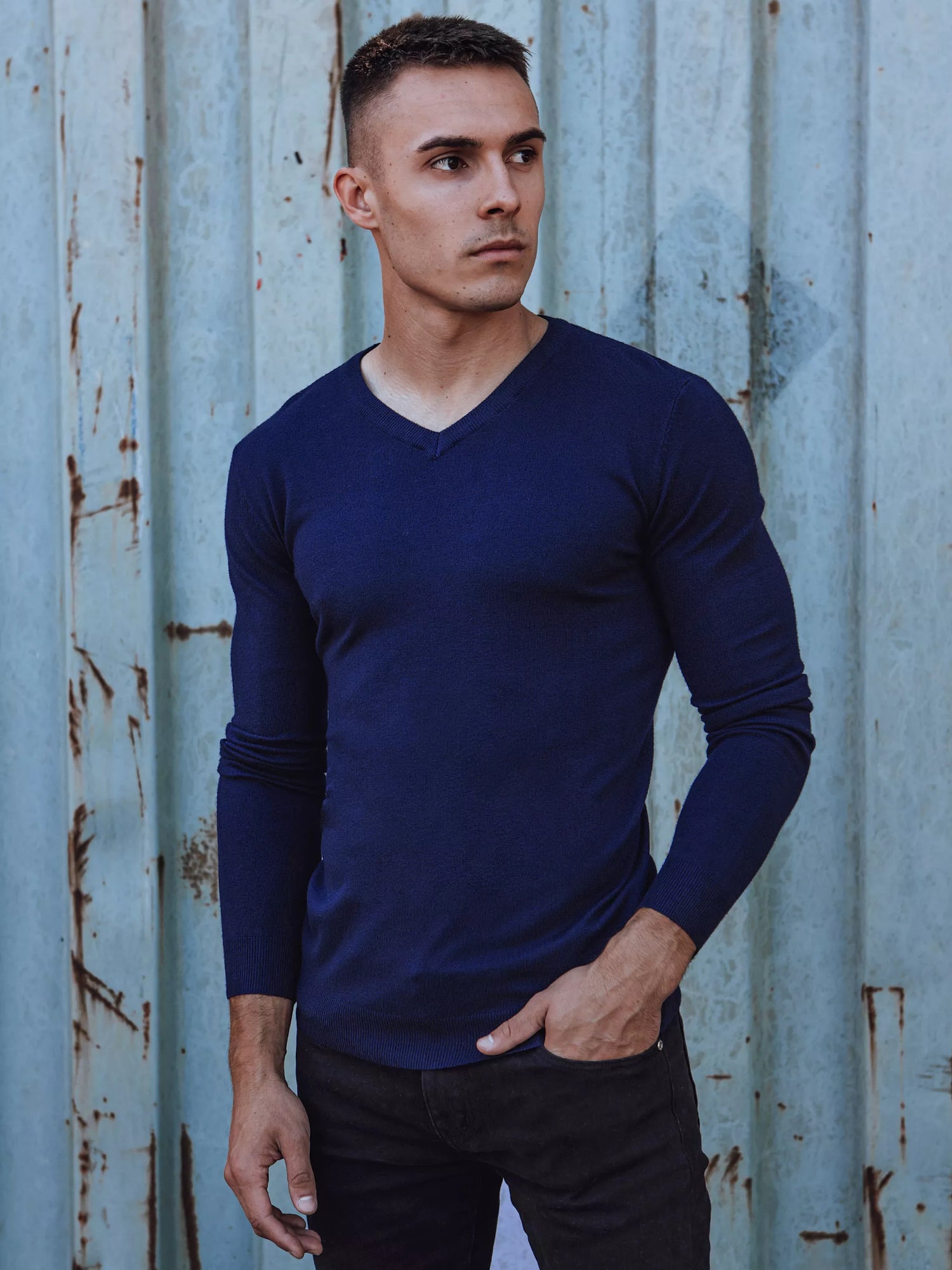 Zils vīriešu džemperis Henri