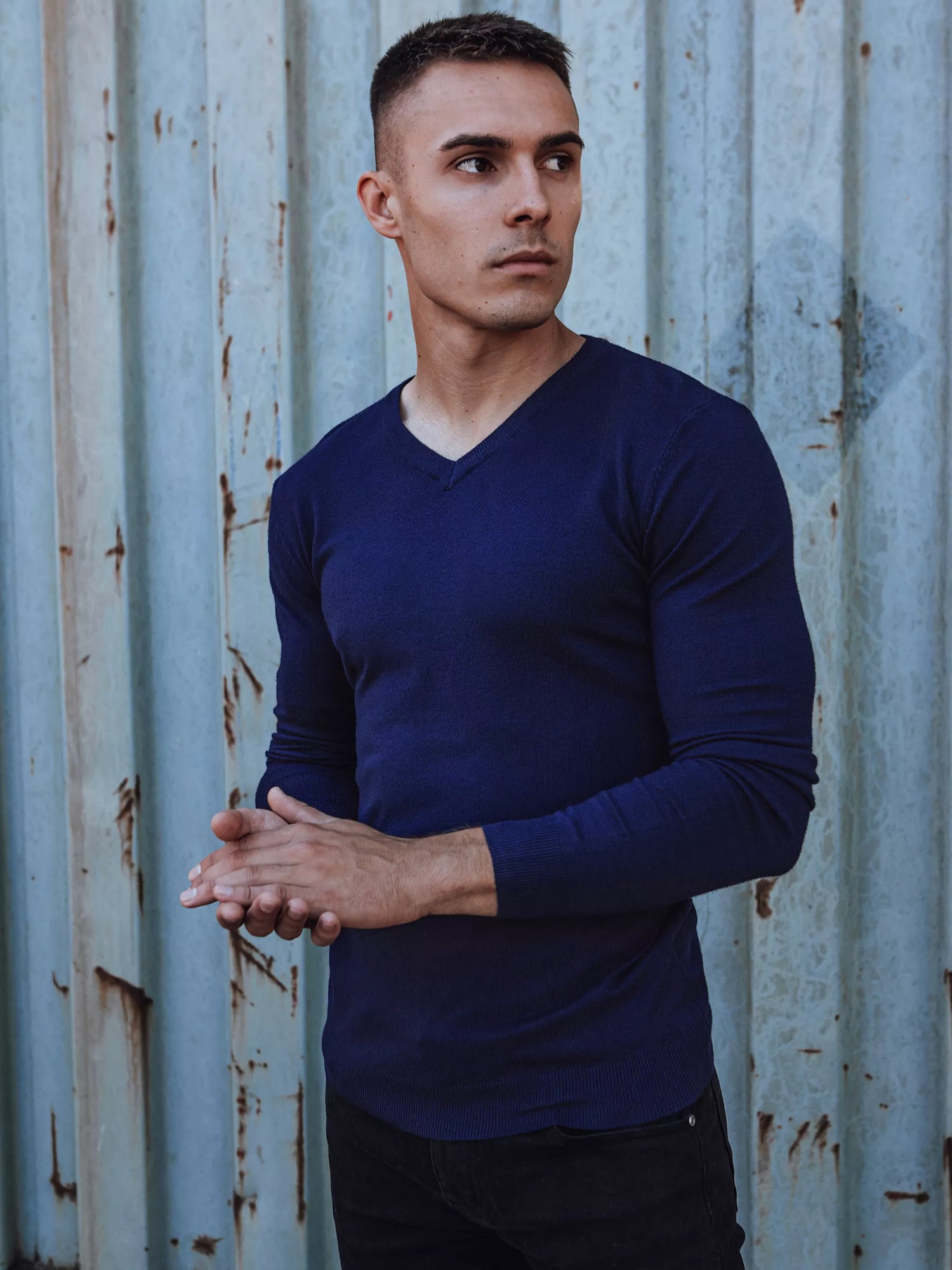 Zils vīriešu džemperis Henri