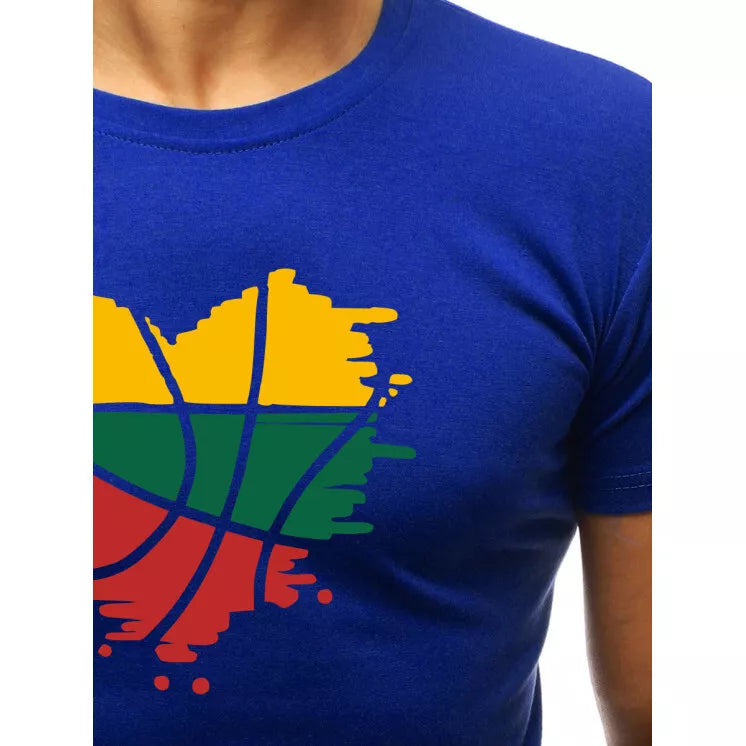 Zils vīriešu T-krekls ar Sirds attēlu